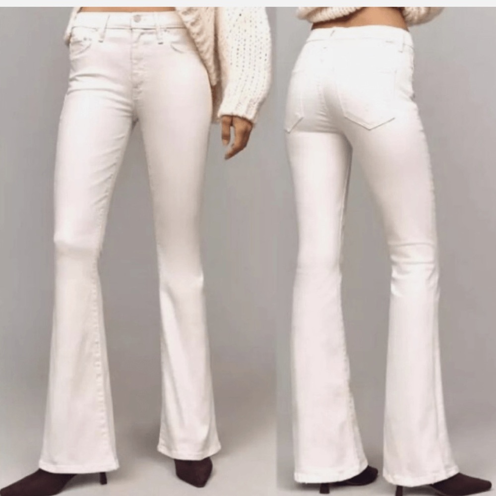 MOTHER The Down Low Weekender Skimp Denim Flare Pant in Fairest of them All